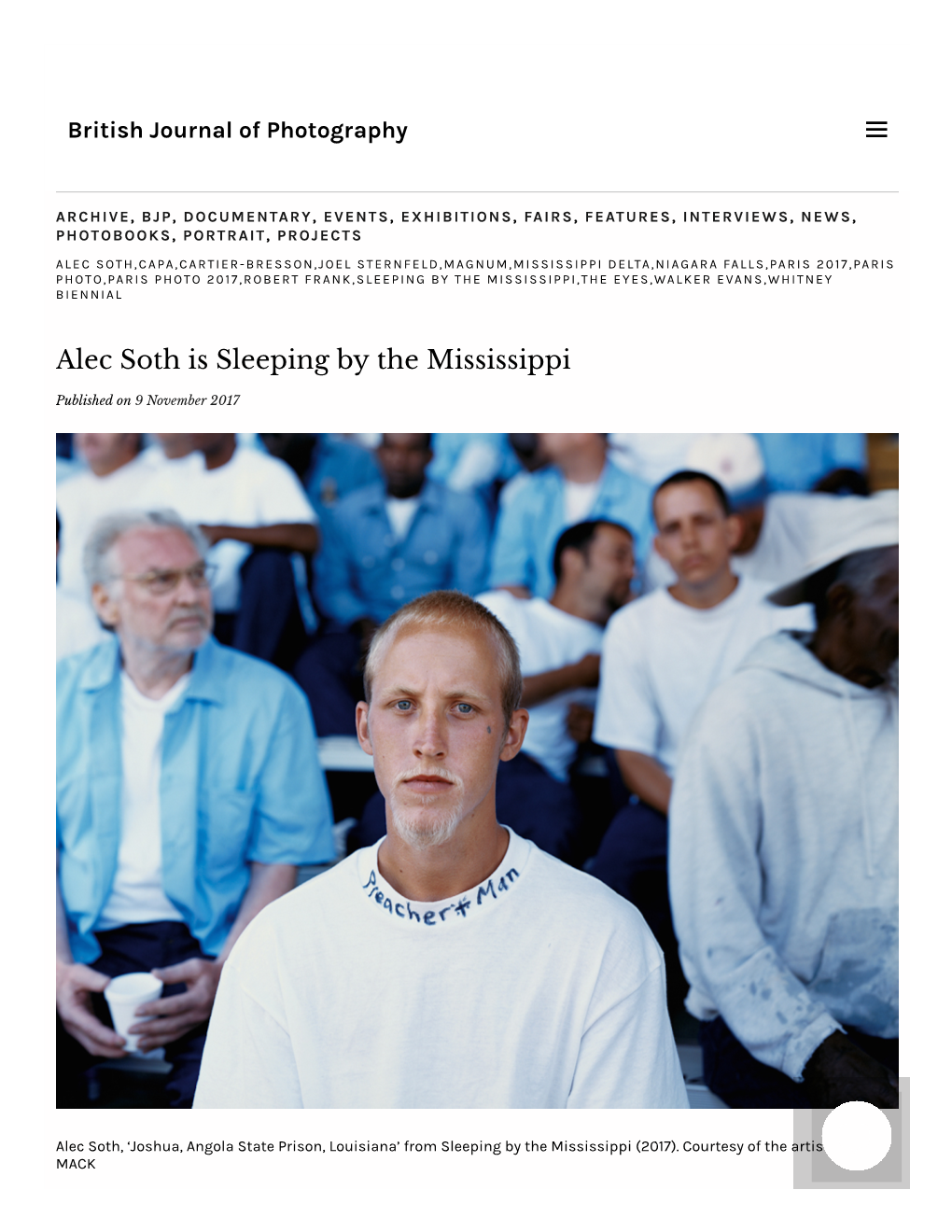 Alec Soth Is Sleeping by the Mississippi