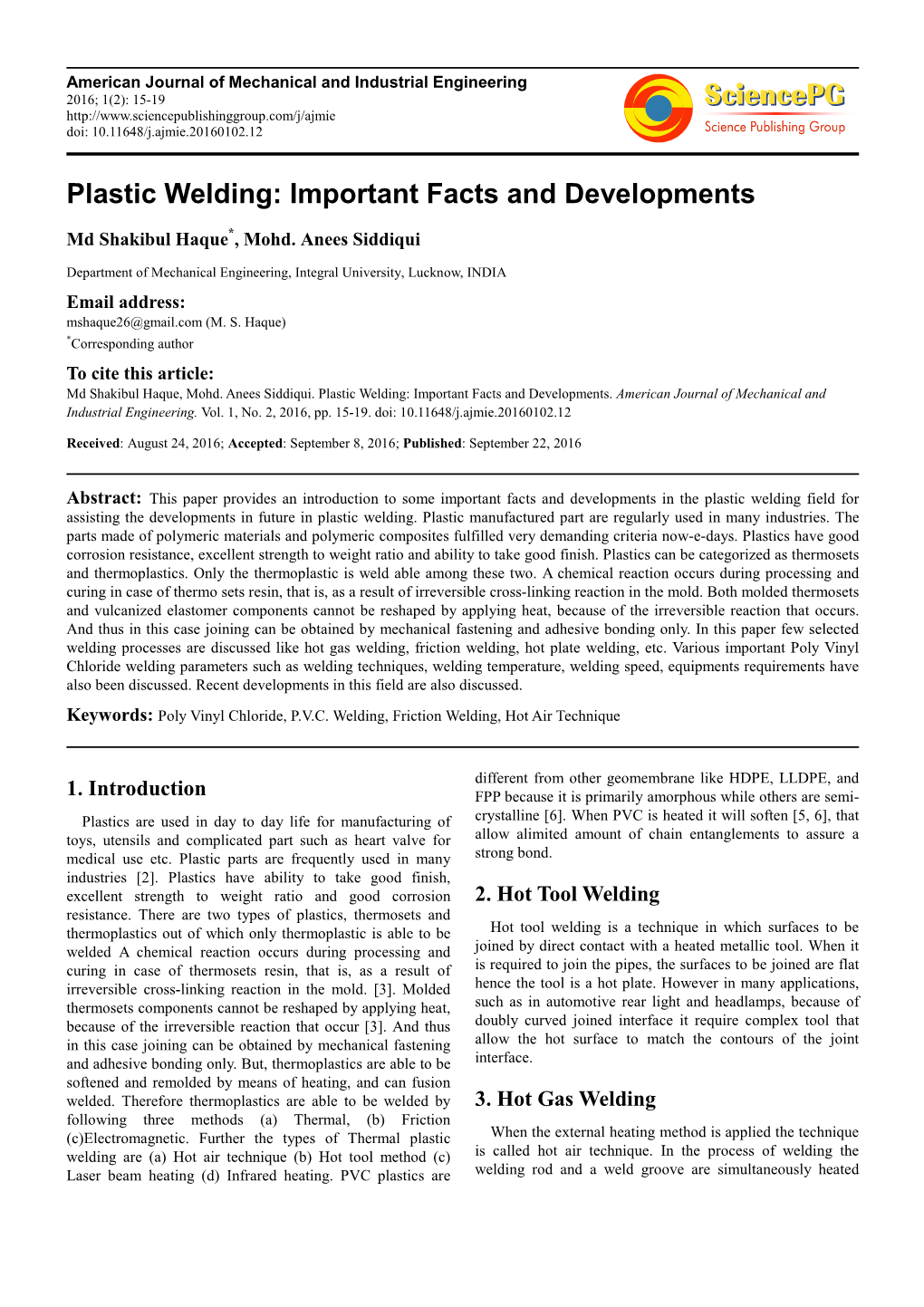 Plastic Welding: Important Facts and Developments