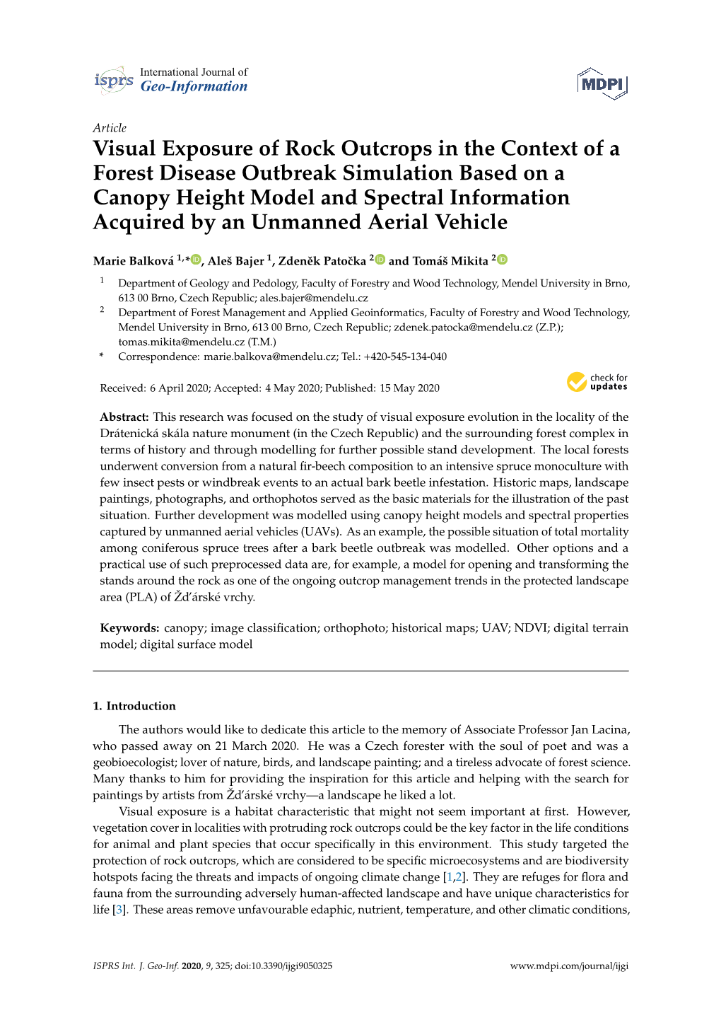 Visual Exposure of Rock Outcrops in the Context of a Forest Disease