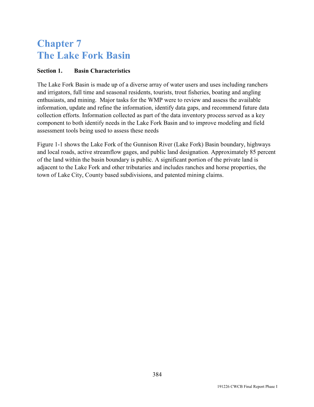 Chapter 7 the Lake Fork Basin