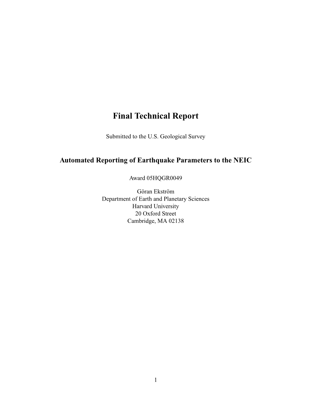 Final Technical Report