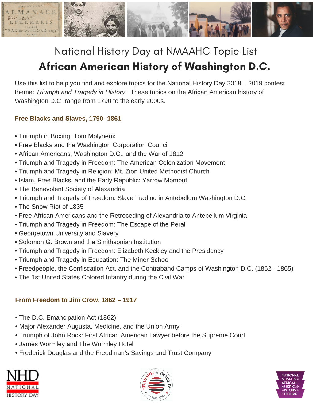 National History Day at Nmaahcblack History Of