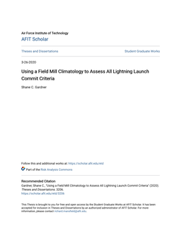 Using a Field Mill Climatology to Assess All Lightning Launch Commit Criteria