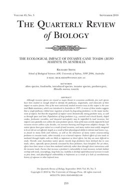 THE QUARTERLY REVIEW of Biology