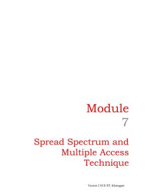 Module # 7 Spread Spectrum and Multiple Access Techniques