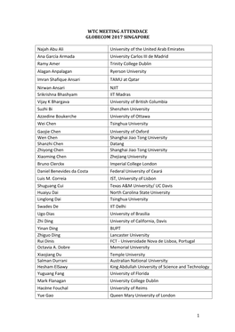 Wtc Meeting Attendace Globecom 2017 Singapore