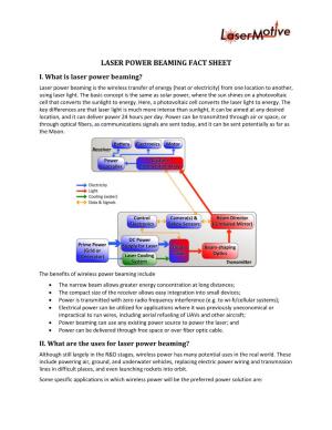 Laser Power Beaming Fact Sheet I