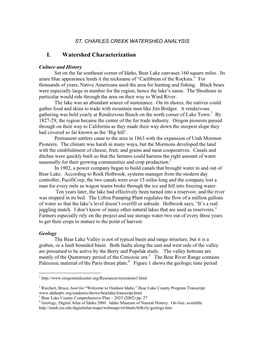 I. Watershed Characterization