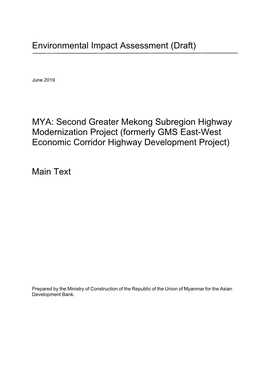 Second Greater Mekong Subregion Highway Modernization Project (Formerly GMS East-West Economic Corridor Highway Development Project)