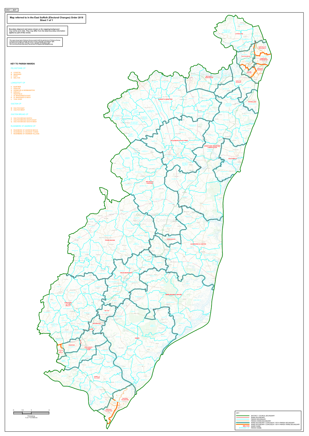 Map Referred to in the East Suffolk (Electoral Changes) Order 2018 Sheet 1 of 1