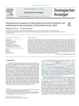 Ultrastructural Comparison of the Eyespot and Ocelli of Scorpions, And