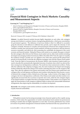 Financial Risk Contagion in Stock Markets: Causality and Measurement Aspects