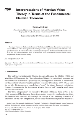 Interpretations of Marxian Value Theory in Terms of the Fundamental Marxian Theorem