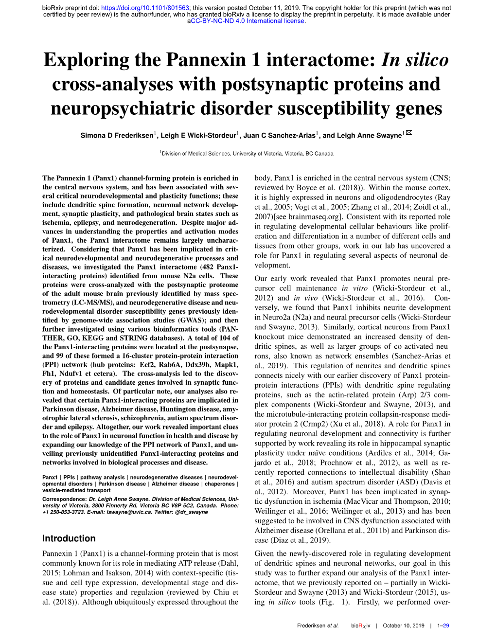 In Silico Cross-Analyses with Postsynaptic Proteins and Neuropsychiatric Disorder Susceptibility Genes