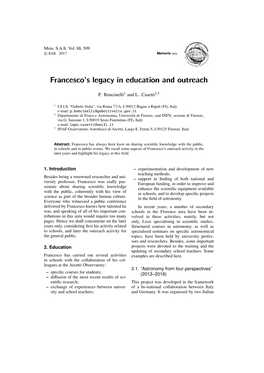 Francesco's Legacy in Education and Outreach