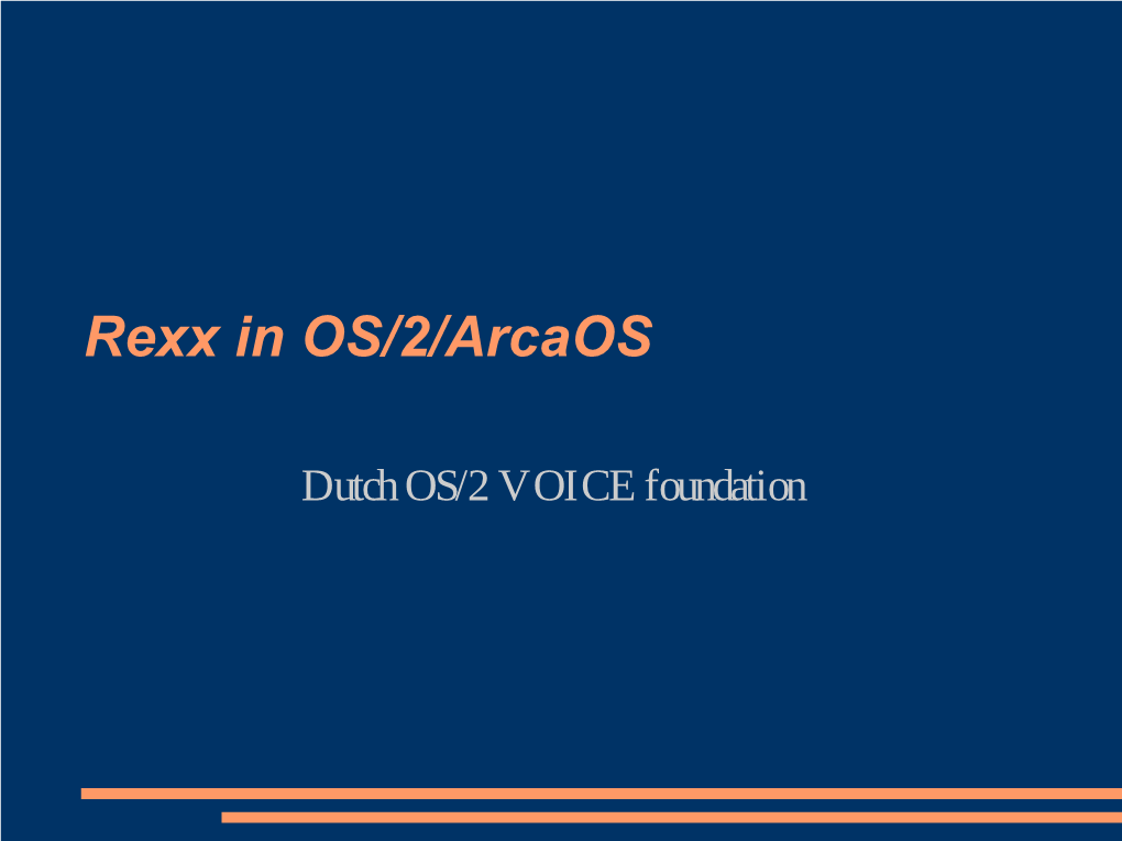 Rexx in OS/2/Arcaos