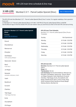 HR-LDS Train Time Schedule & Line Route