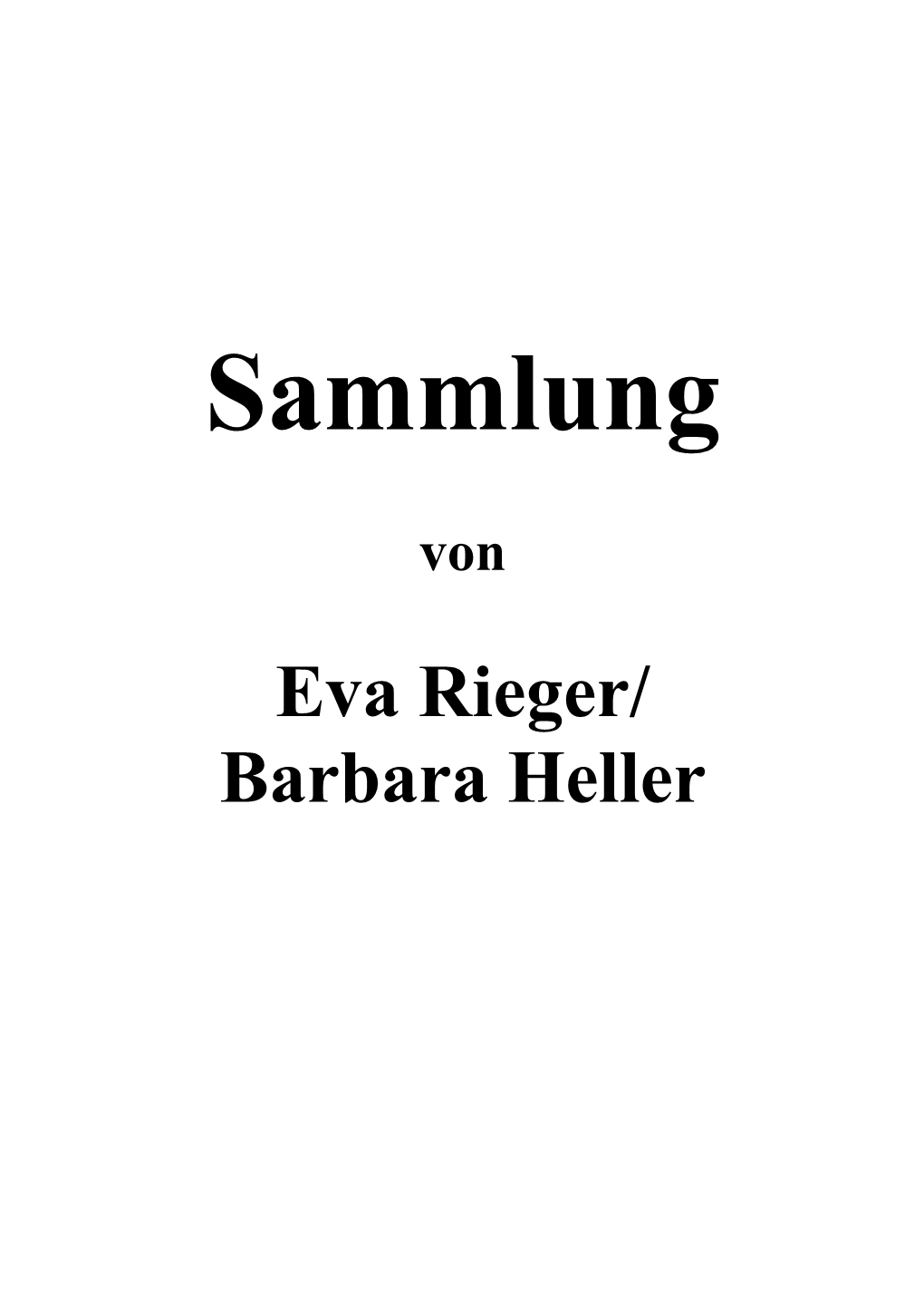 Eva Rieger/ Barbara Heller