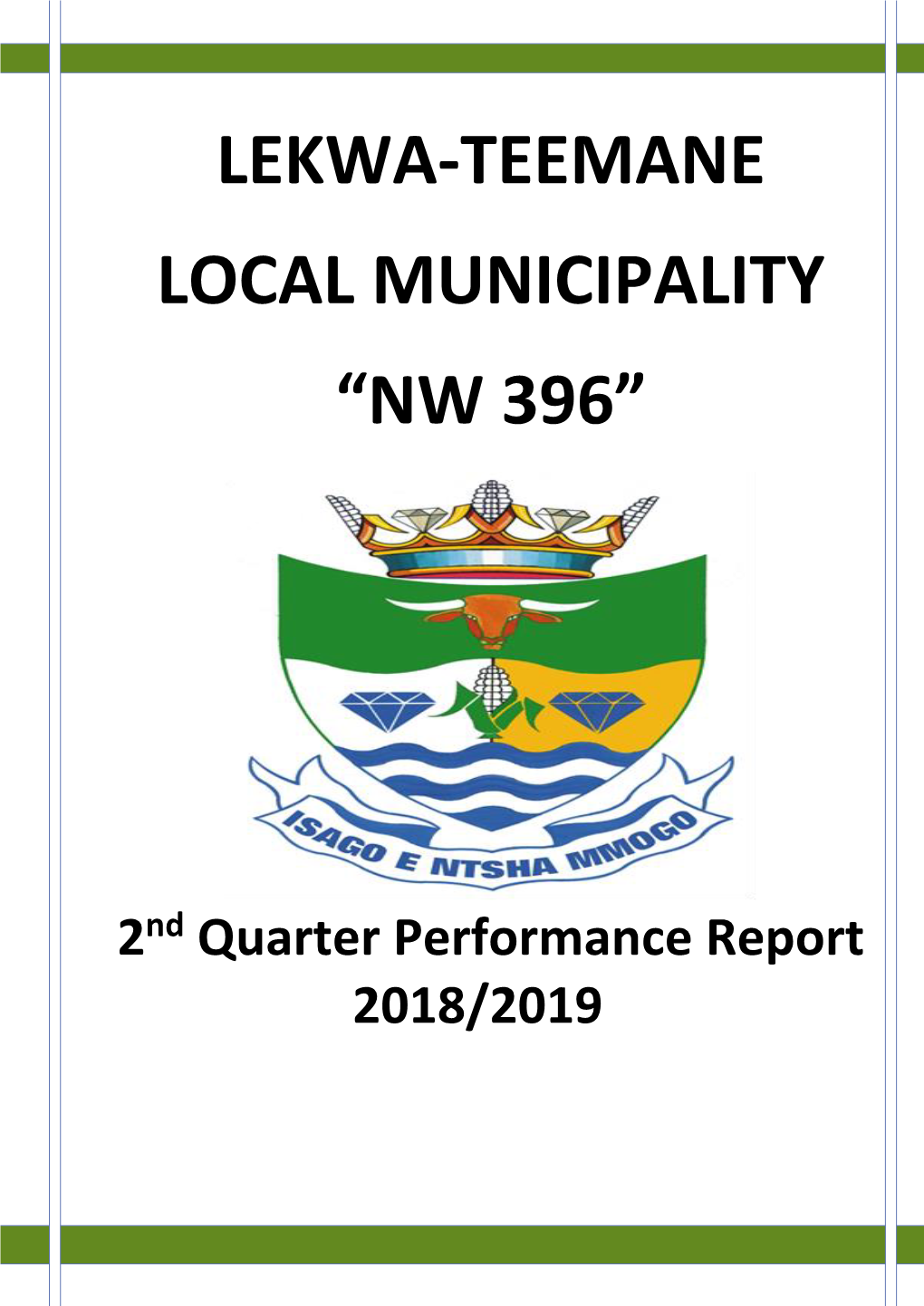 Lekwa-Teemane Local Municipality “Nw 396”