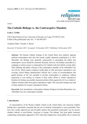 The Catholic Bishops Vs. the Contraceptive Mandate