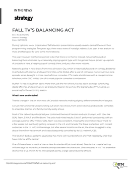 Fall Tv's Balancing