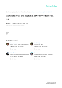 New National and Regional Bryophyte Records, 44
