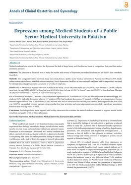 Depression Among Medical Students of a Public Sector Medical