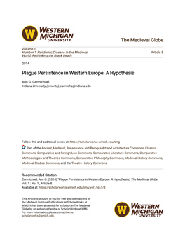 Plague Persistence in Western Europe: a Hypothesis