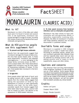 MONOLAURIN (LAURIC ACID) What Is It? 3