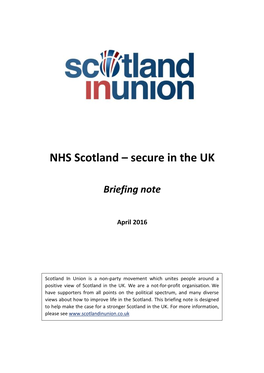 NHS Scotland – Secure in the UK