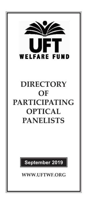 Directory of Participating Optical Panelists