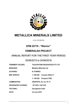 Metallica Minerals Limited