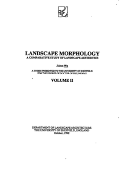 Landscape Morphology a Comparative Study of Landscape Aesthetics