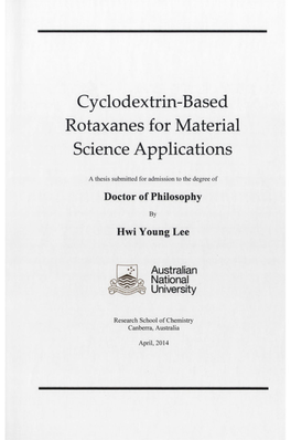 Cyclodextrin-Based Rotaxanes for Material Science Applications