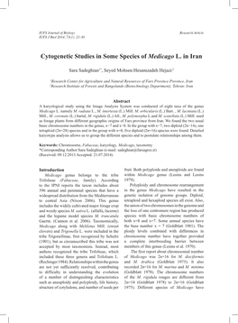 Cytogenetic Studies in Some Species of Medicago L. in Iran