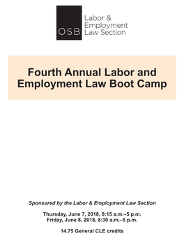 2018 Labor & Employment Law Boot Camp