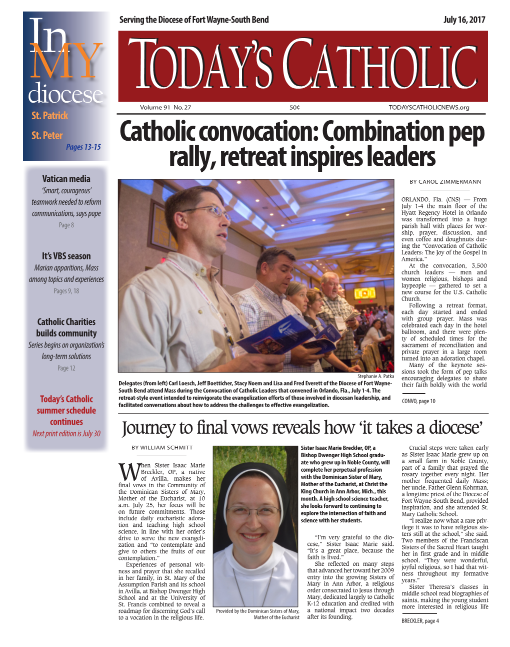 Catholic Convocation: Combination Pep Pages 13-15 Rally, Retreat Inspires Leaders