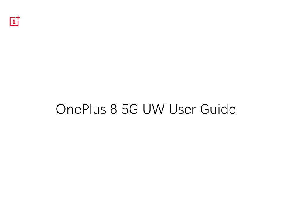Oneplus 8 5G UW User Guide