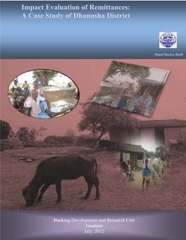 Impact Evaluation of Remittances: a Case Study of Dhanusha District
