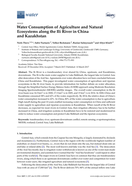Water Consumption of Agriculture and Natural Ecosystems Along the Ili River in China and Kazakhstan