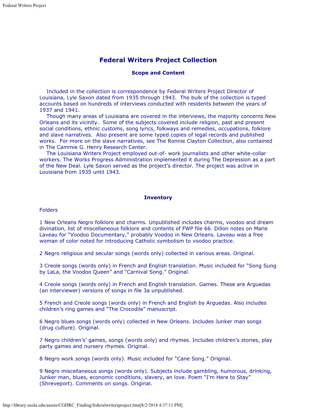 Federal Writers Project