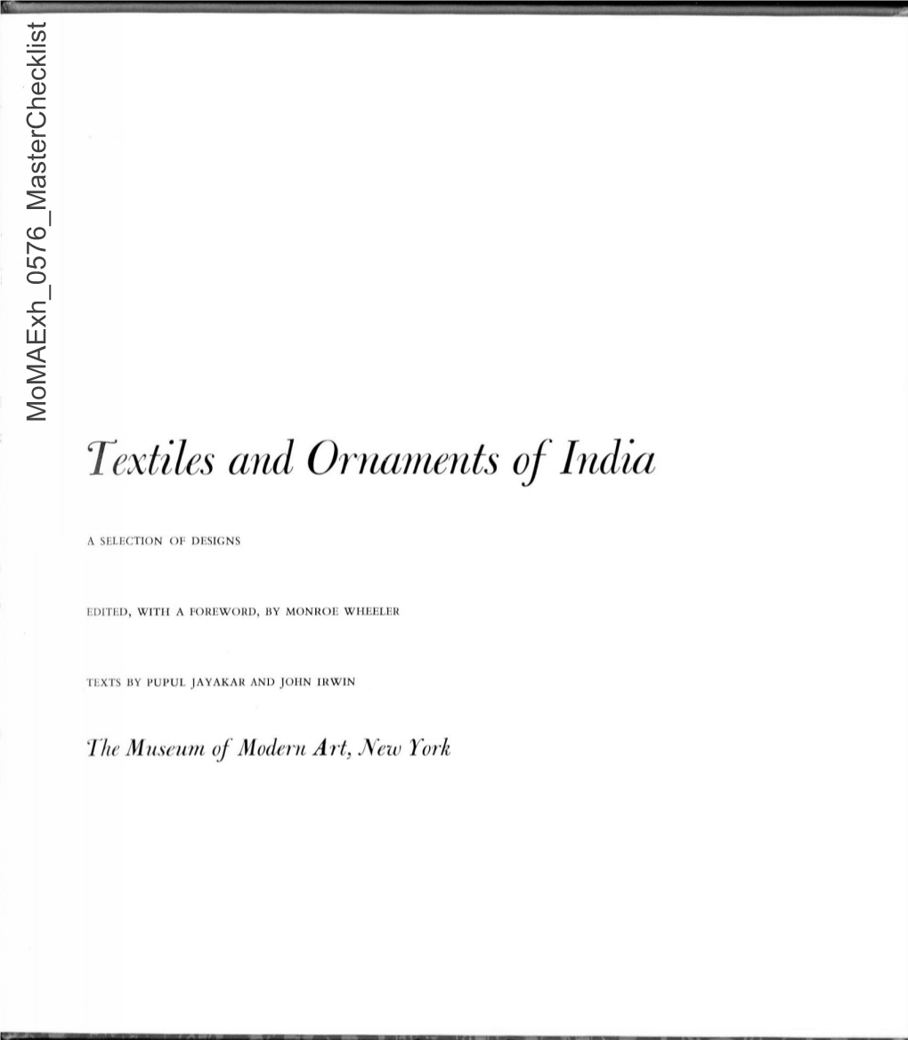 Textiles and Ornaments of India