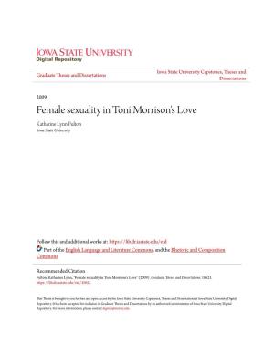 Female Sexuality in Toni Morrison's Love Katharine Lynn Fulton Iowa State University
