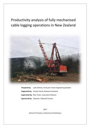 Productivity Analysis of Fully Mechanised Cable Logging Operations in New Zealand