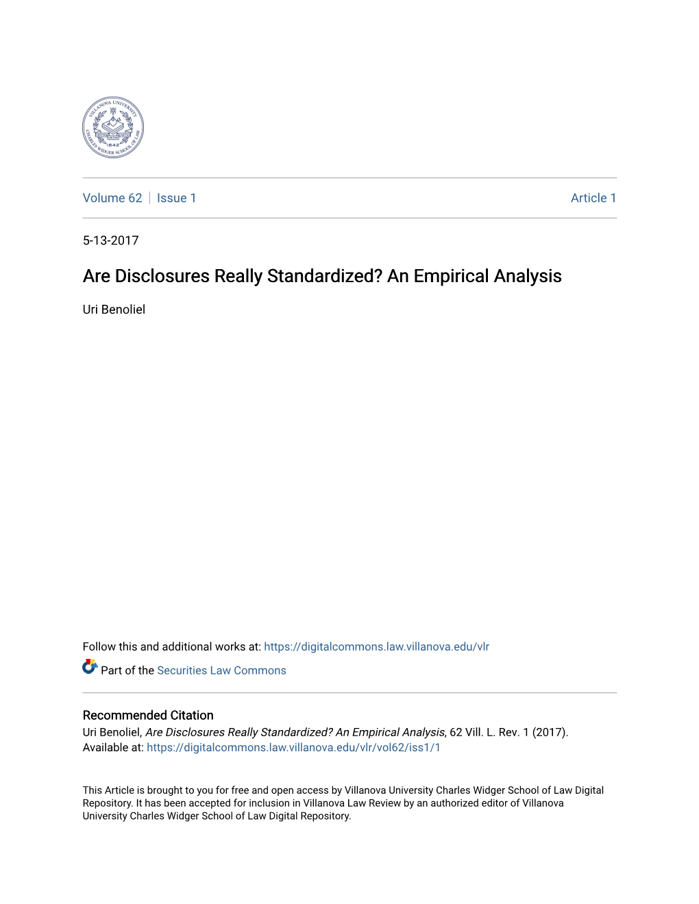 Are Disclosures Really Standardized? an Empirical Analysis