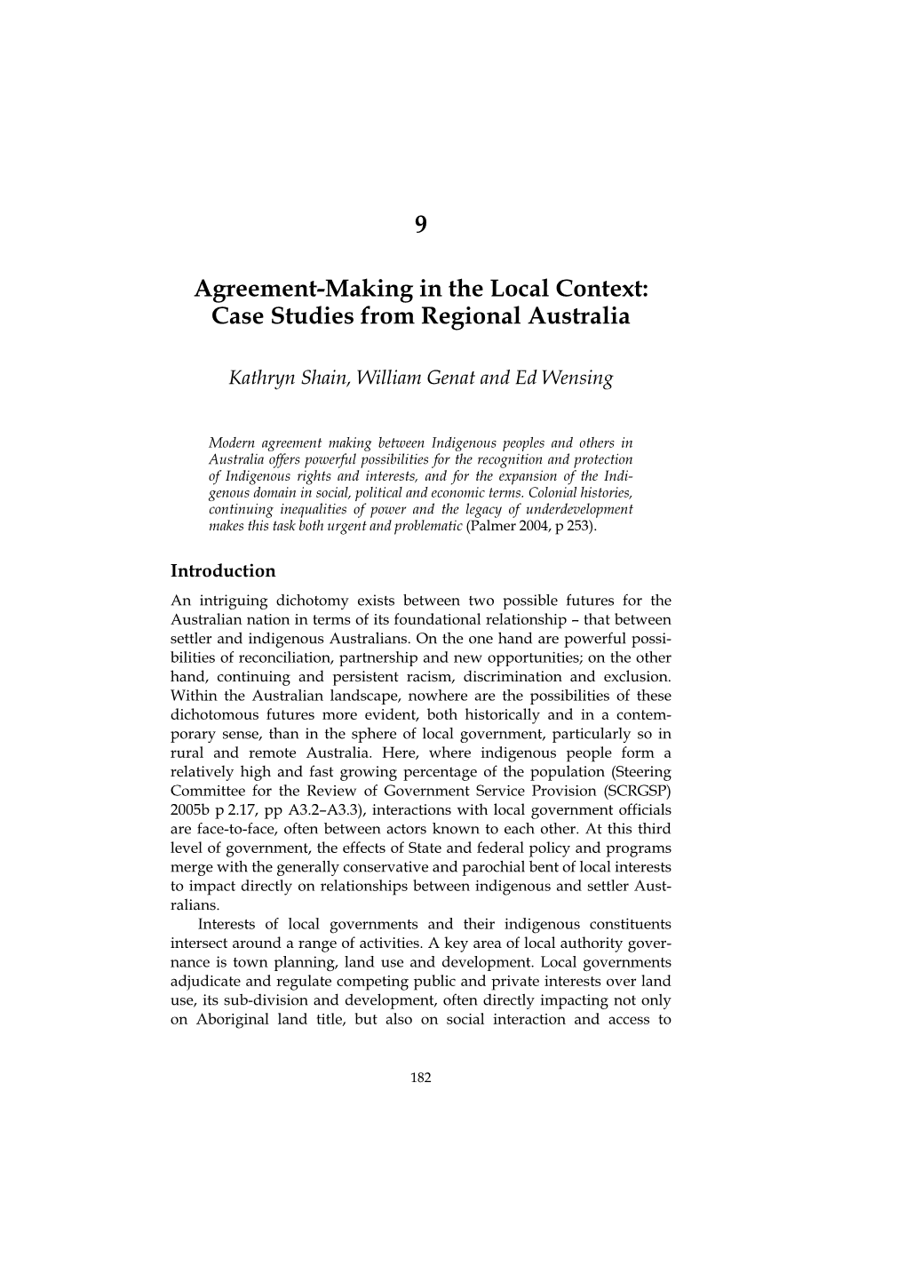 9 Agreement-Making in the Local Context