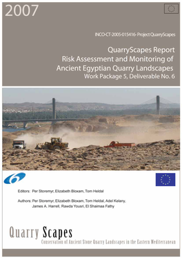 Risk Assessment and Monitoring of Ancient Egyptian Quarry Landscapes