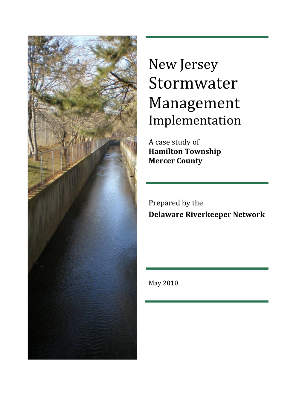 Hamilton Twp NJ Stormwater Management Implementation Report