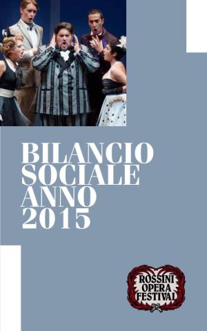 Bilancio Sociale Anno 2015 Bilancio Sociale Anno 2015 Indice