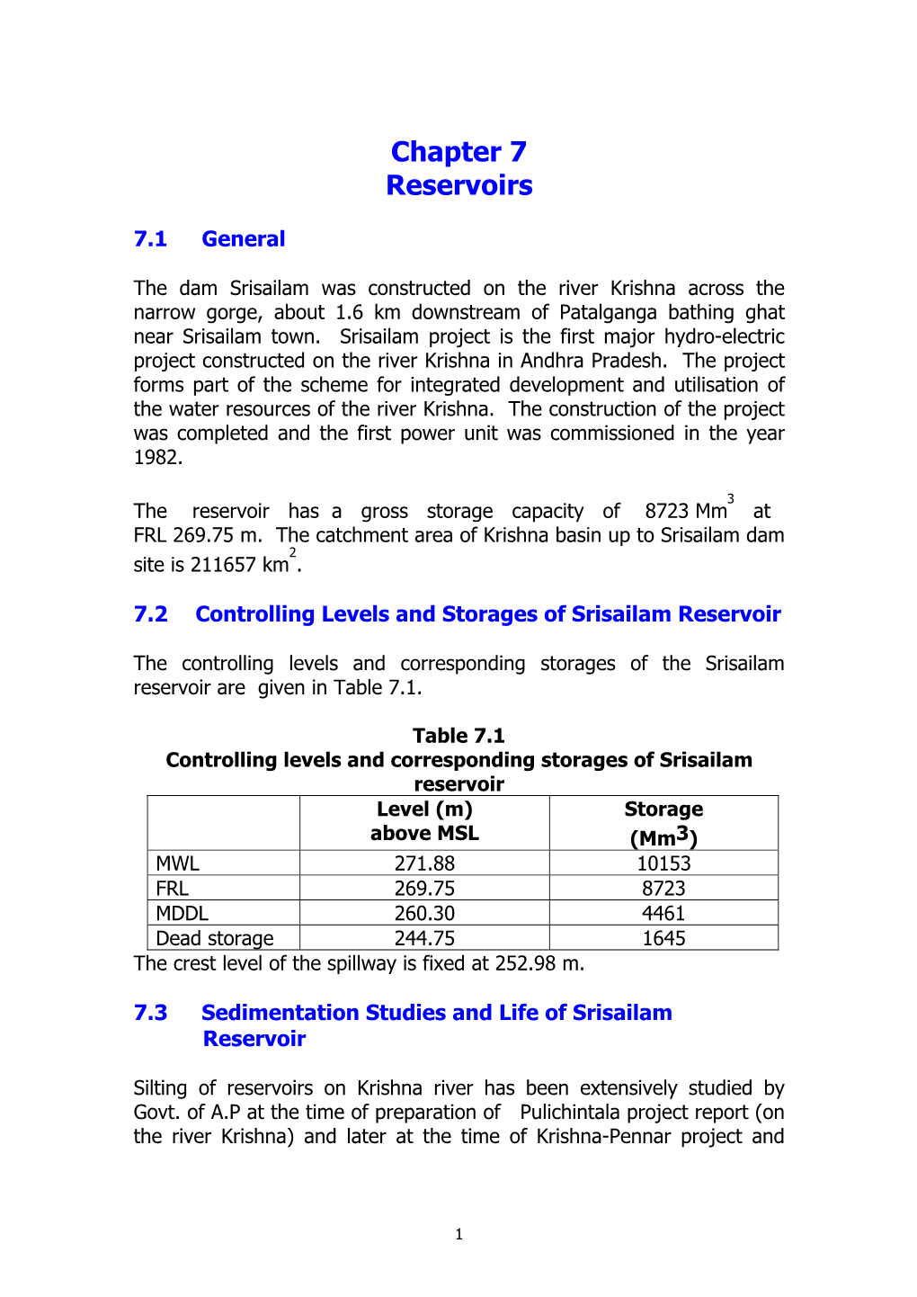 Chapter 7 Reservoirs